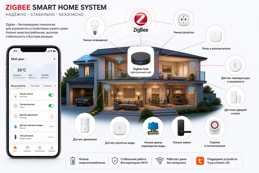 Zigbee системы для дома в Паттайе