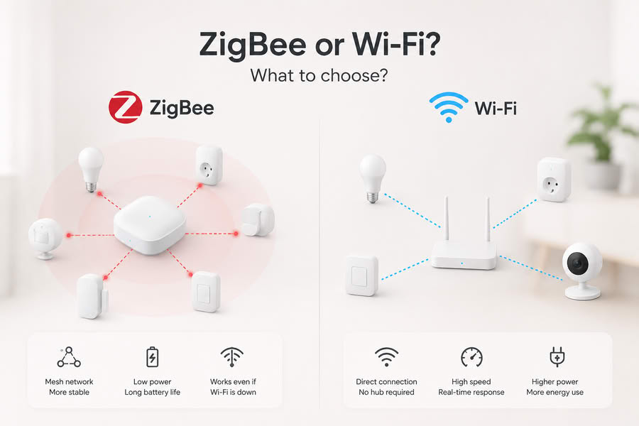 Zigbee vs Wi-Fi для умного дома в Паттайе